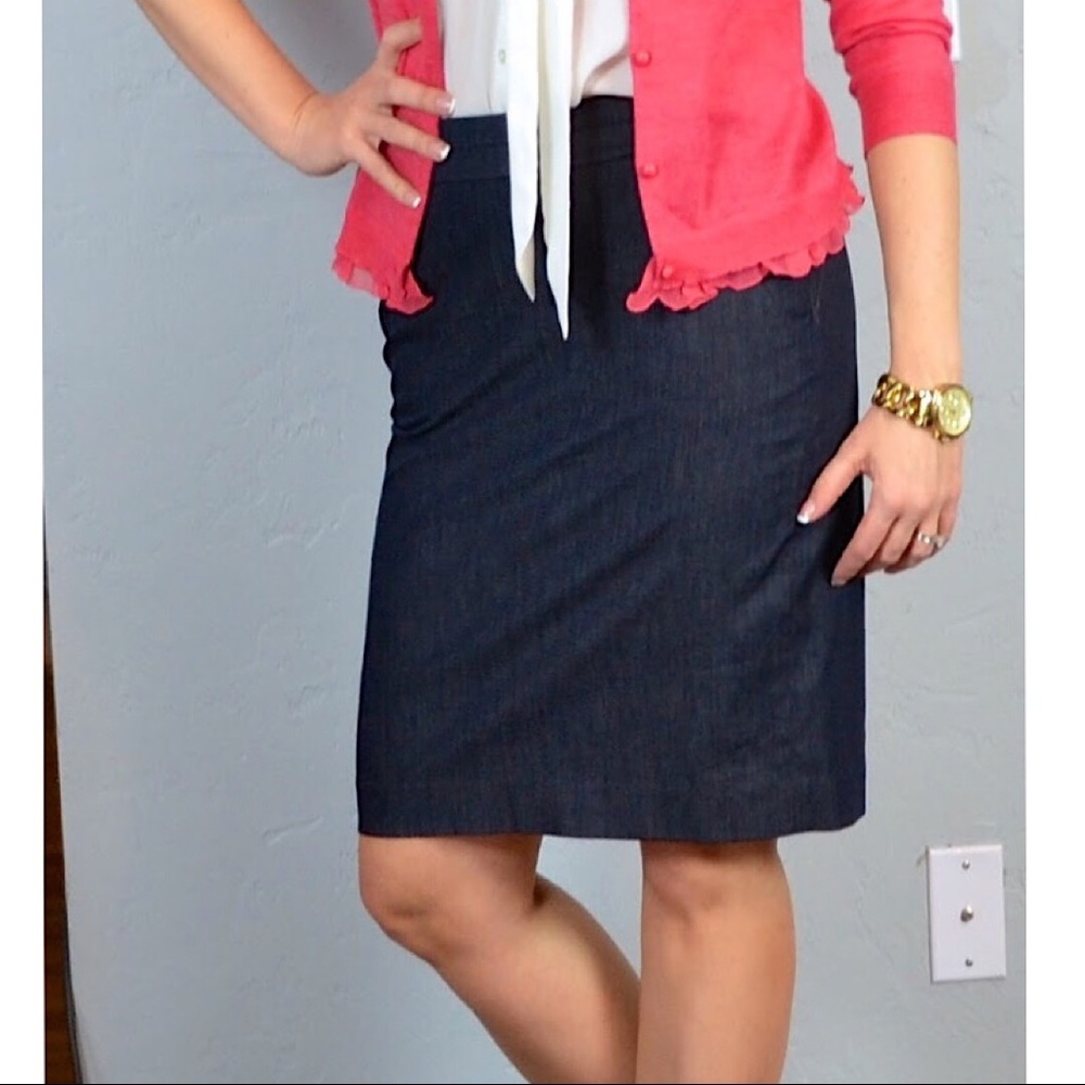 LOFT | Lined Denim Pencil Skirt